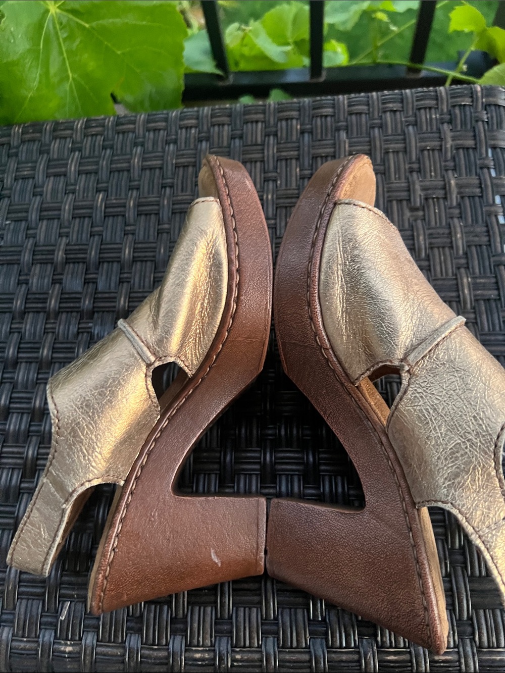Born Metallic Bronze Open-Toe Platform Sandals - Picture 12 of 16